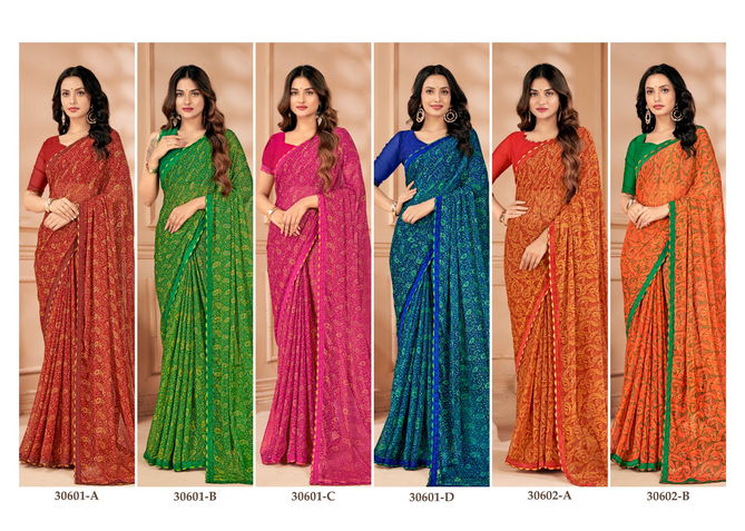 Vanilla Vol 4 By Ruchi Swarovski Border Designer Chiffon Sarees Wholesale Online
